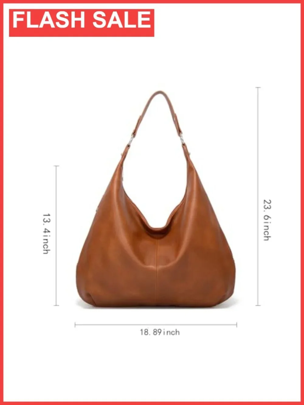 PU Leather Hobo Shoulder Bag Slouchy Large Top Handle Purse